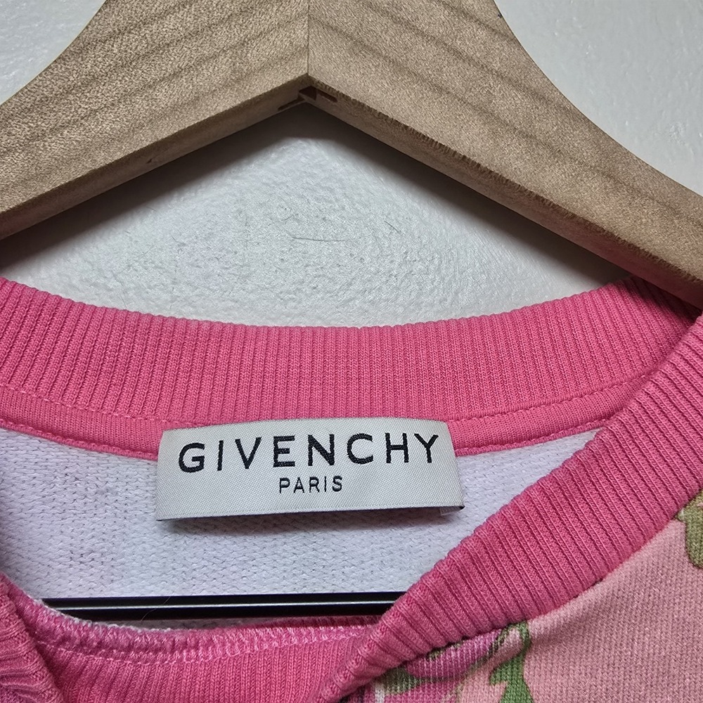 GIVENCHY Flower Printed Cotton‎ Jersey Sweatshirt In Pink Sz S Luxury Designer - Picture 3 of 10
